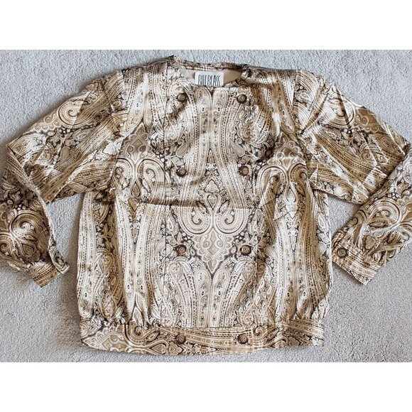 Bill Blass Vintage - 1970s Disco Satin Paisley Bomber, Studio 54, USA Union, 8 - Picture 13 of 14